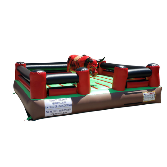 Rodeo Fencing Mechanical Bull Set Green and Red Combo
